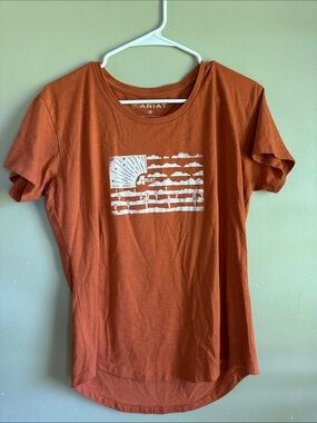 Ariat Rust Orange Graphic Crewneck Short Sleeve Tee